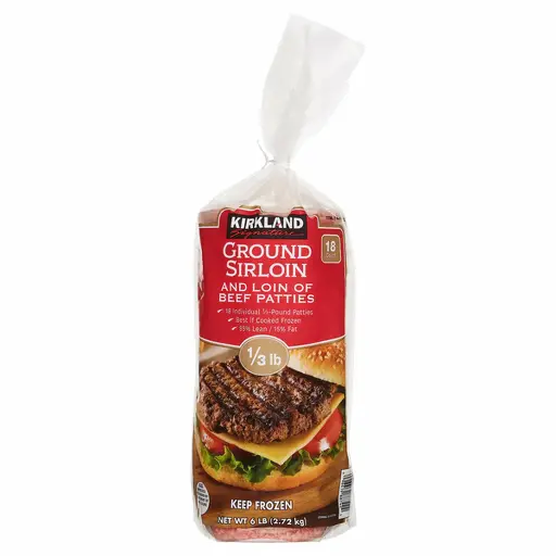 Frozen Top Sirloin Beef Patties (6lb)